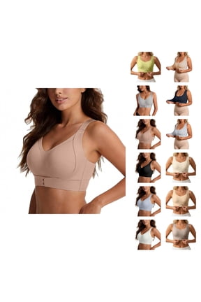Posture Support Bras for Women Posture Support Wireless Bra Wide Strap Back Support Full Coverage Bra