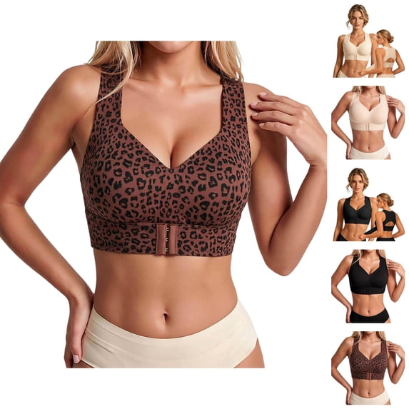 Posture Support Correction Bras for Women Wireless Bra Wide Strap Back Support Full Coverage Bra