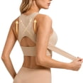 thumbnail image 1 of Posture Support Seamless Push Up Bralette for Older Women, Plus Size No Underwire Front Closure Crossback Wireless Full Coverage Bra, Posture Corrector Correcting Casual Bra, 1 of 7