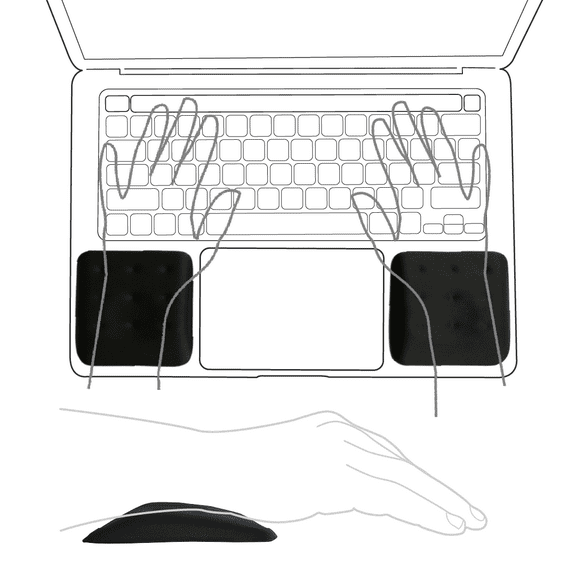 PostureUp WavePads Memory Foam Wrist Rests for Typing Two Pack