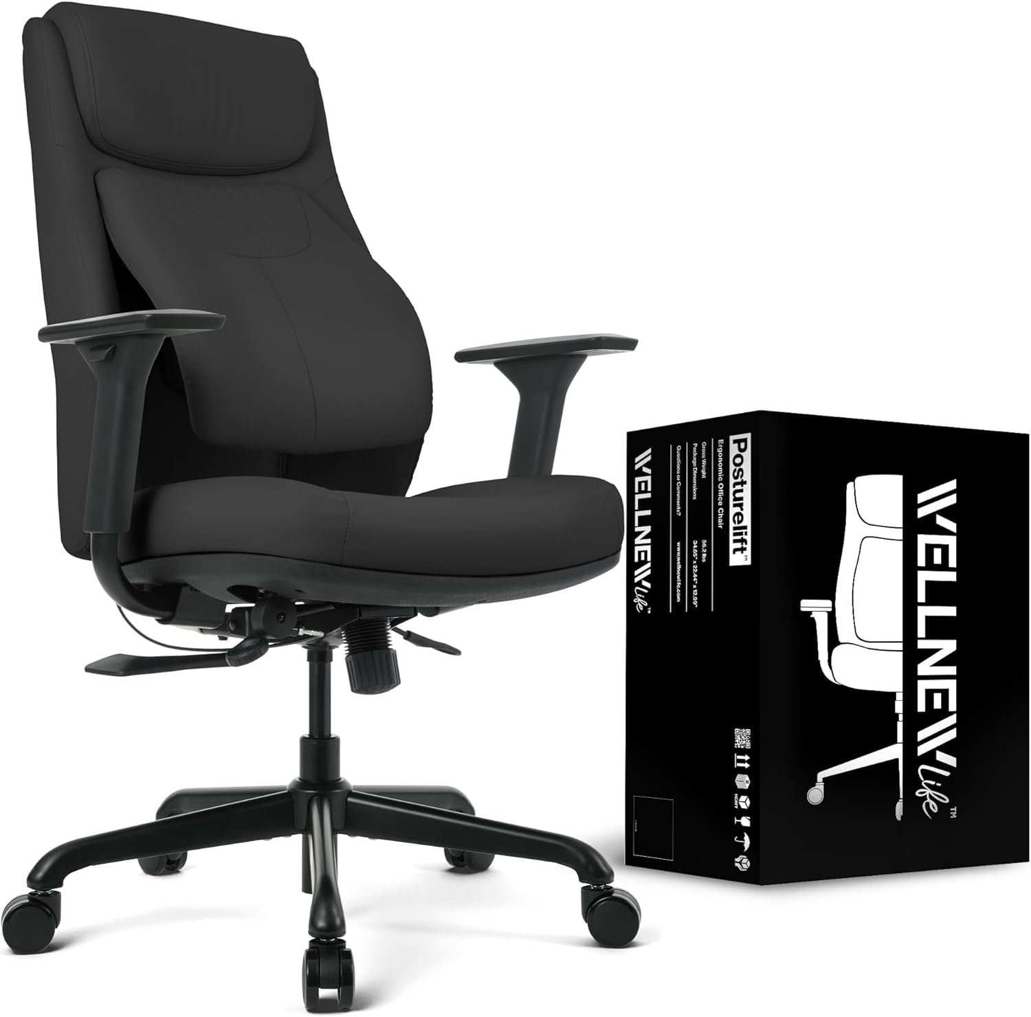Shadow Black High Back Leather Executive Swivel Chair