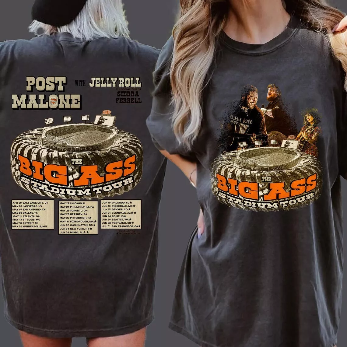 Posty tshirt, 2025 Post Malone Big Ass Stadium Tour Shirt, Post Malone Post Malone 2025 Tour Merchandise