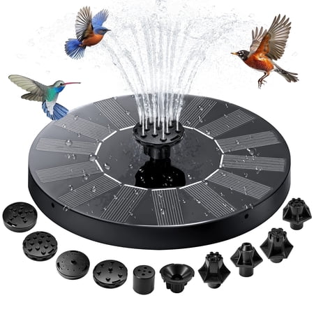 Posrue Solar Fountain, Floating Solar Powered Water Fountain Pump for Bird Bath, Garden, Pond, Pool, Outdoor