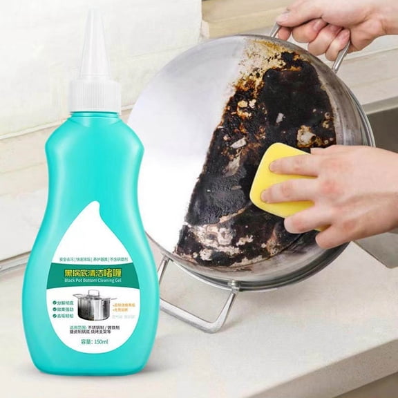 Pot Bottom Scale Cleaner Gel for Stainless Steel, Heavy Duty Rust Remover for Kitchen Utensils, 150ml Polishing Paste for Pans & Cookware