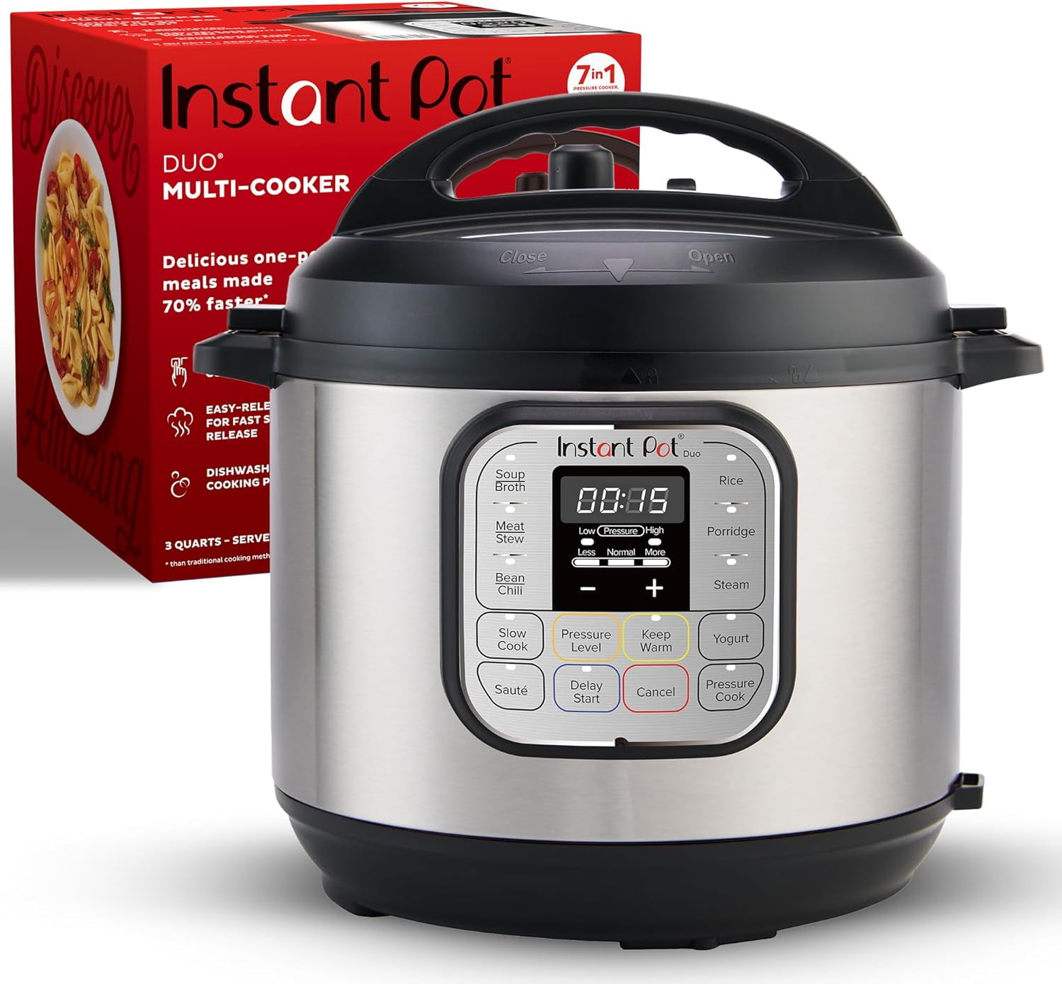 Instant Pot Duo Mini, 3-Qt, 7-in-1 Electric Cooker: Steamer