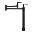 thumbnail image 1 of Pot Filler Deck Mount, WOWOW Pot Filler Faucet Black Kitchen Folding Faucet 2 Handle with Stretchable Double Joint Swing Arms Brass Stove Faucet Matte Black, 1 of 7