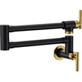 thumbnail image 1 of Pot Filler Faucet Black and Gold Commercial Wall Mount Stove Faucet Wall Mount Kitchen Sink Pot Filler Facuet, 1 of 3