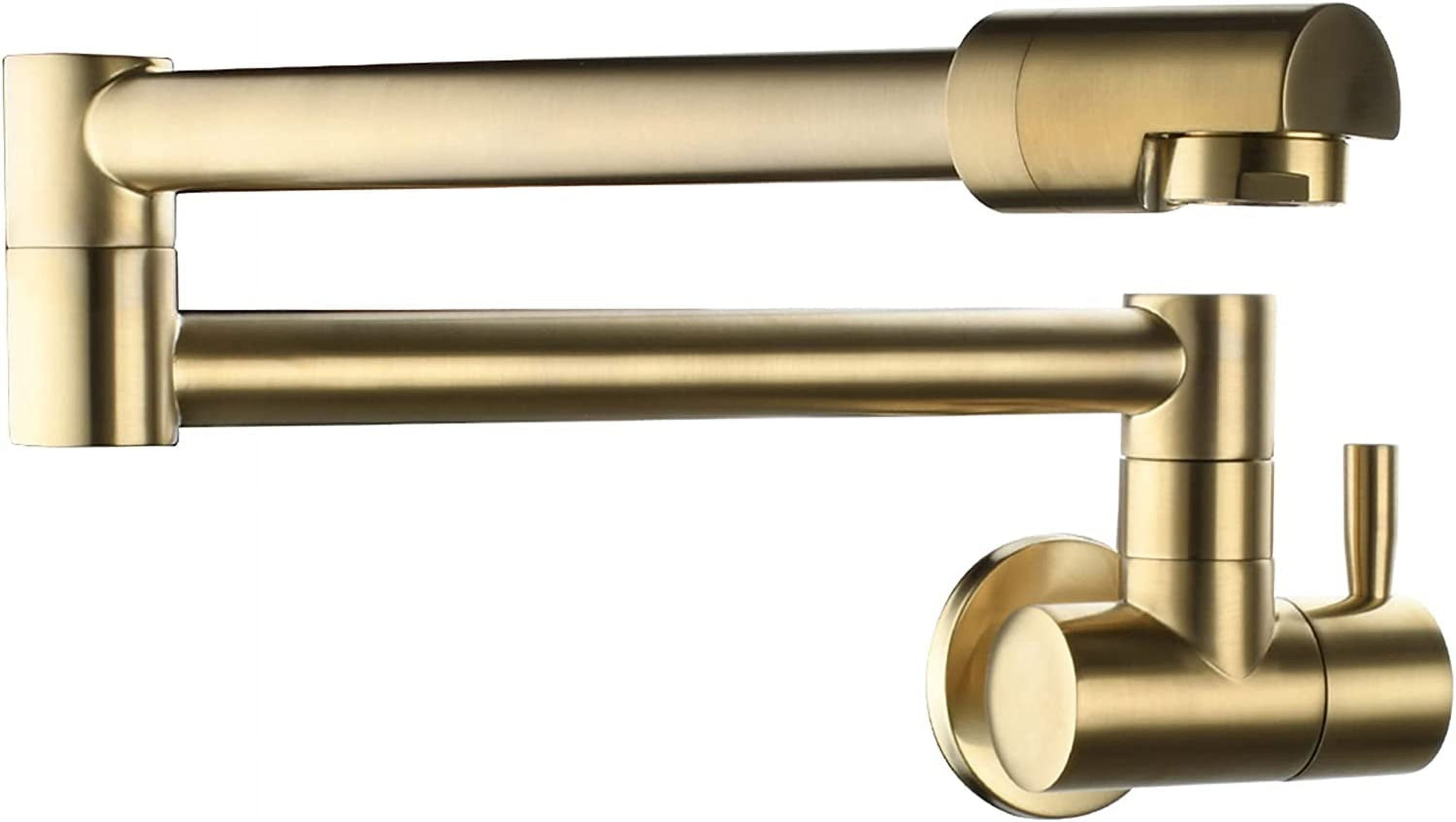 Brushed Gold Wall Mounted Double Handle Pot Filler Faucet