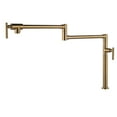 thumbnail image 1 of Pot Filler Faucet for Kitchen Sink, Deck Mount Pot Faucets Over Stove, Solid Brass Folding Pot Filler Faucet, Gold Kitchen Pot Faucet with Double Joint Swing Arms, 1 of 6