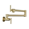 thumbnail image 1 of Pot Filler Faucet Wall Mount, Folding Kitchen Faucet 360° Swivel Dual Handle, Space Saving Brass Pot Filling Tap for Kitchen Sink, Durable Corrosion Resistant Finish, 1 of 9