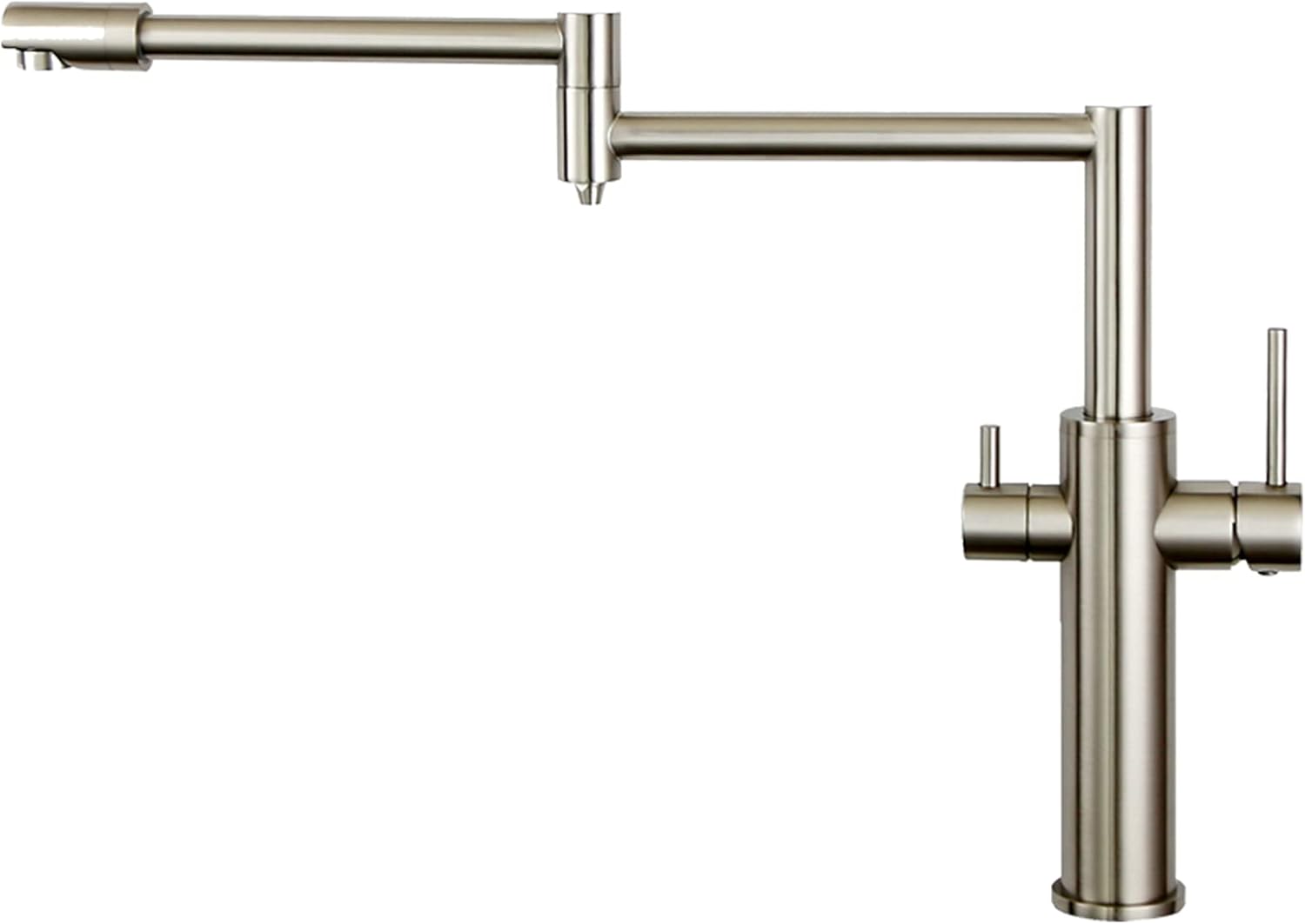 Pot Filler Kitchen Faucet with Drinking Water Brass Dual Handle Cold