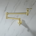 thumbnail image 1 of Pot Filler Kitchen Faucet Solid Brass Folding Wall Mount Stretchable Double Joint Swing Arm Single Hole 2 Handles Extending Arm 2.2GPM, 1 of 9