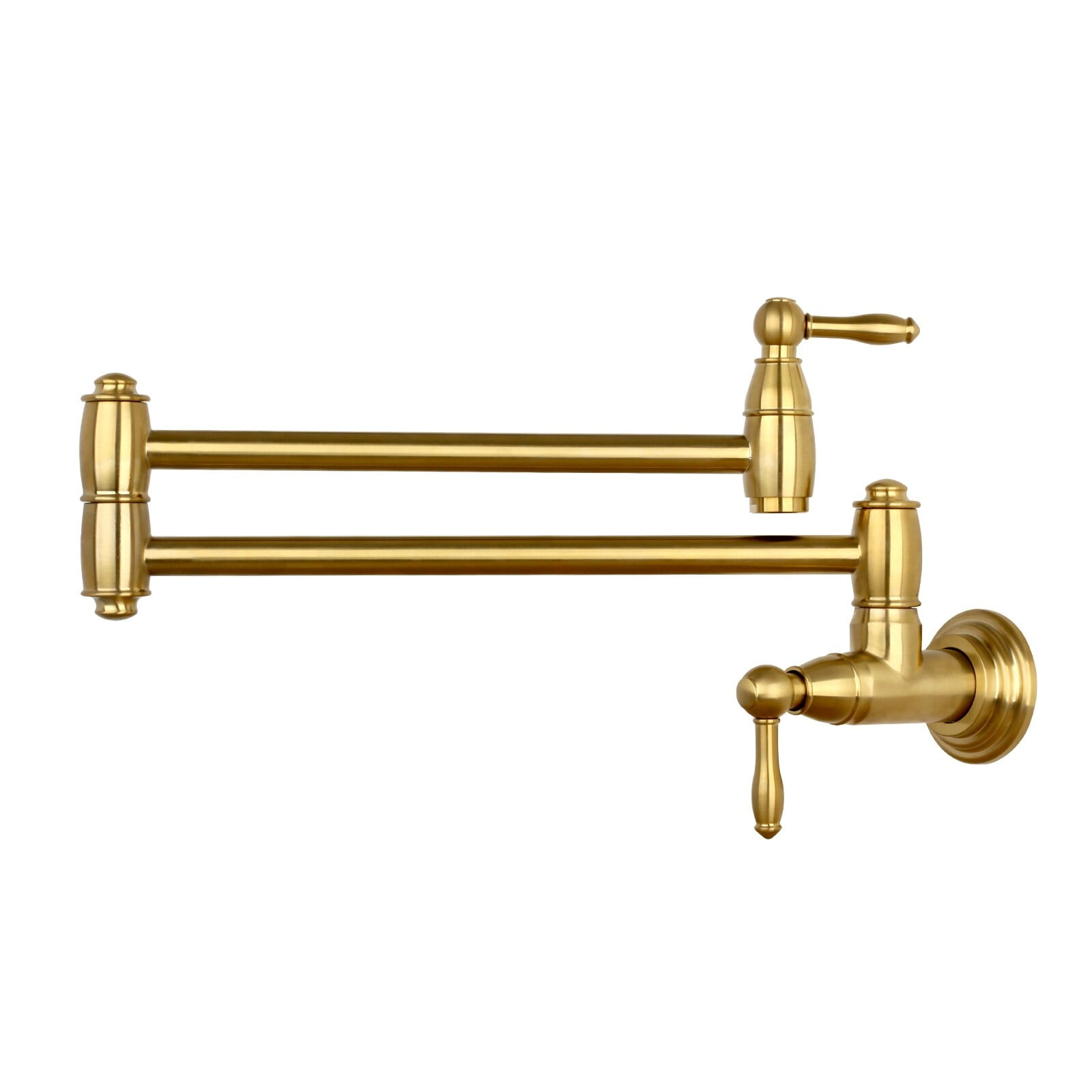 Brushed Gold Solid Brass Wall-Mounted Pot Filler Faucet