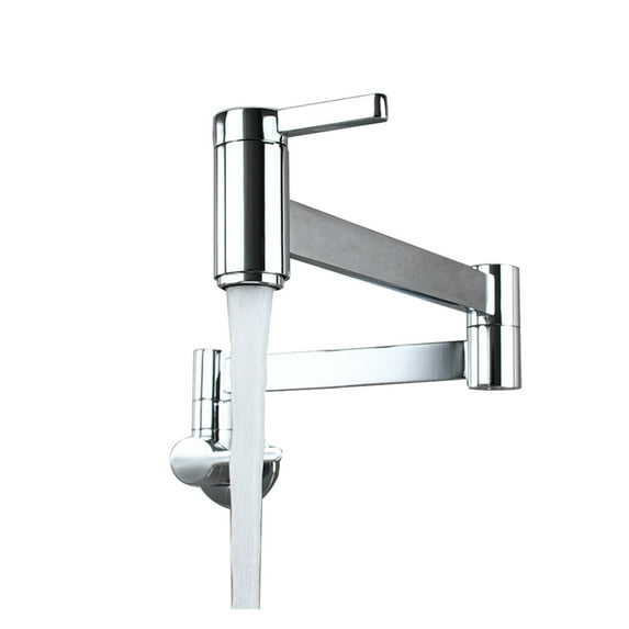 Pot Filler Modern Double Switch Kitchen Faucet Bathroom Sink Wall Mount Easy Install Brass Cold Water Basin Spout Folding Arm