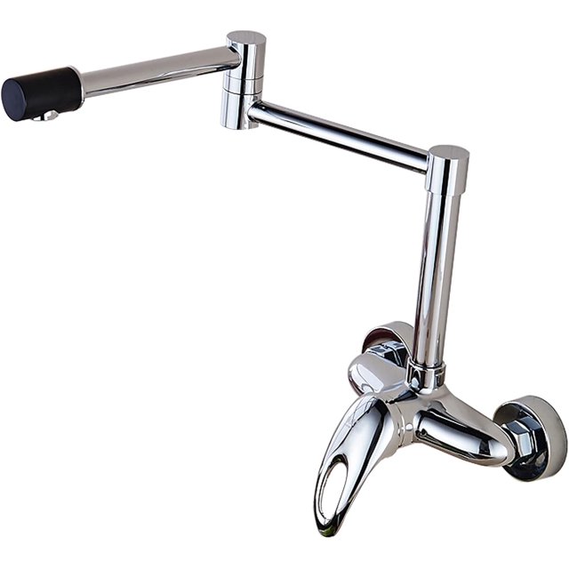 Pot Filler Wall Mount Folding Kitchen Faucet with 360° Swivel Spout