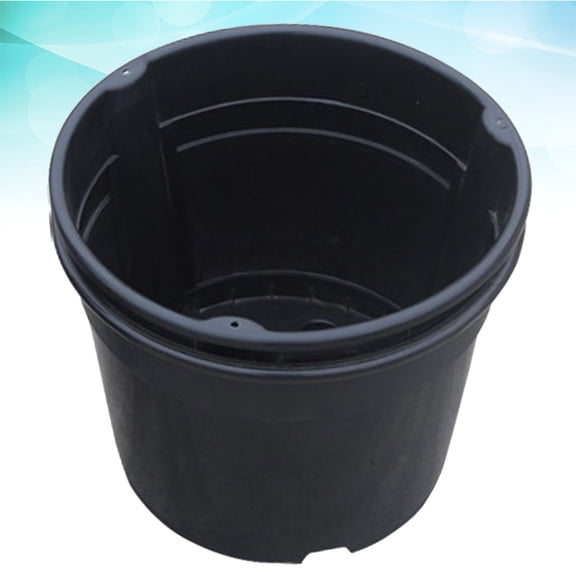 CATIEBYE Large Flower Pot Growing Bucket Thicken Plastic Black 1Set 11.8X11.0X10.6in