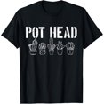 thumbnail image 1 of Pot Head Cactus Succulent Pun Funny Plant Lover Gift T-Shirt men and women can wear, black, white, gifts, 1 of 4