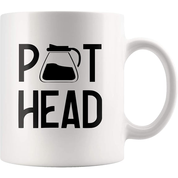 Pot Head Coffee Drinker Gifts For Office Coworker Boss Housewarming Coffee Shop Decor Funny Coffee Lover Gifts White Coffee Mug 11 oz