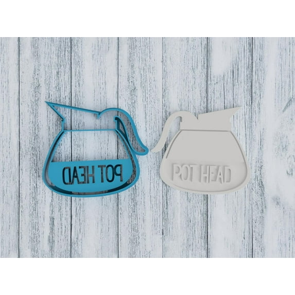 Pot Head Coffee Pot- Cookie Cutter - Fondant - Sugar Cookies - Clay (0136)