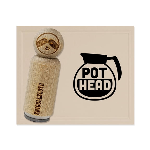 Pot Head Coffee Rubber Stamp for Scrapbooking Crafting Stamping - Mini 1/2 Inch