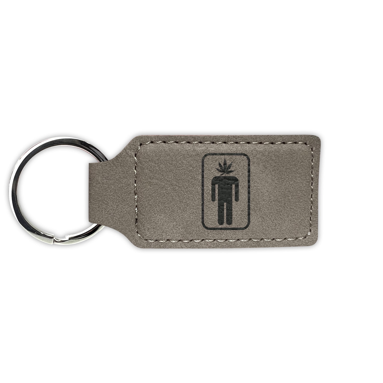 Pot Head Keychain Leatherette Rectangle - Laser Engraved - Many Colors ...