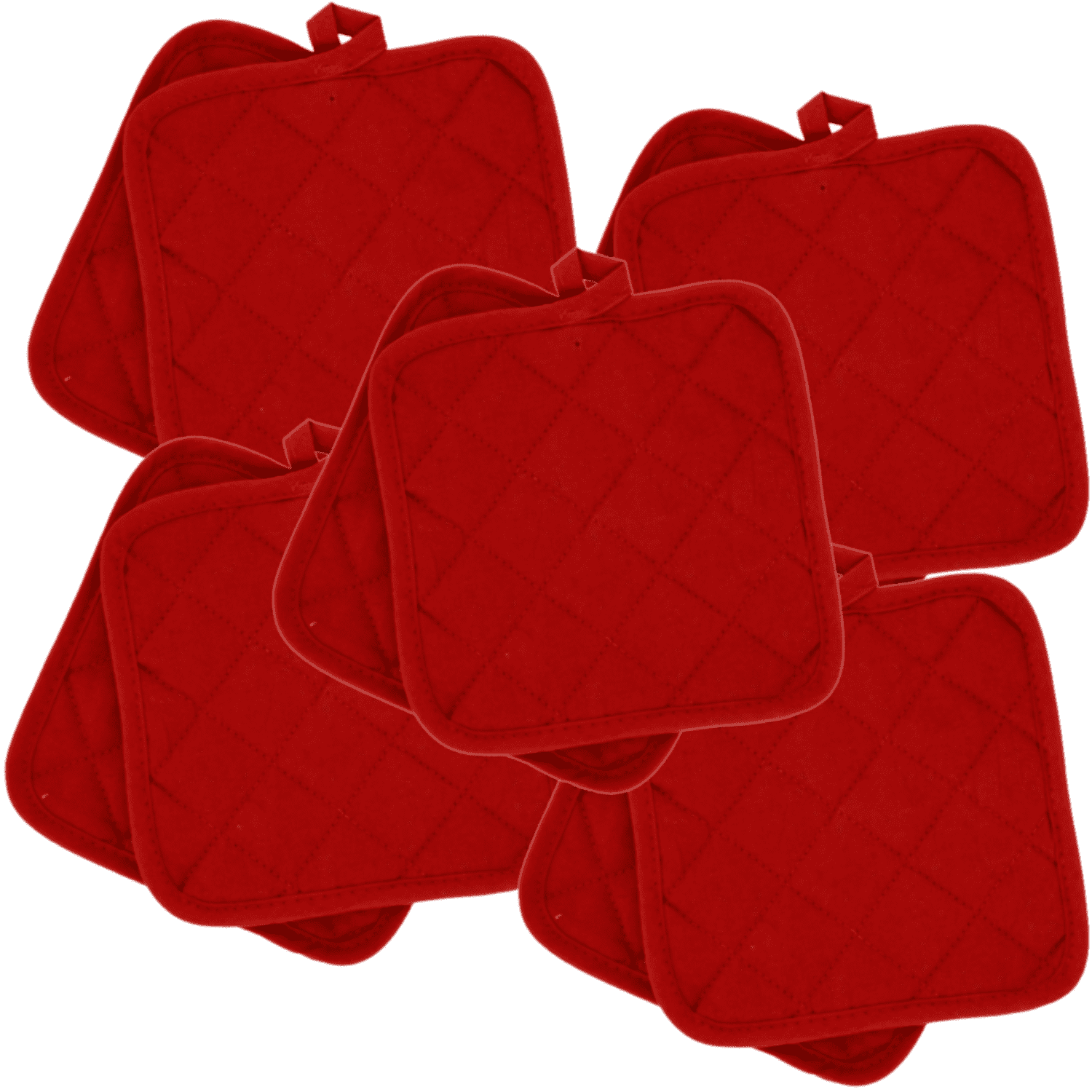 Pot Holders 7" Square Solid Color (Pack of 8) Red Pot Holders for