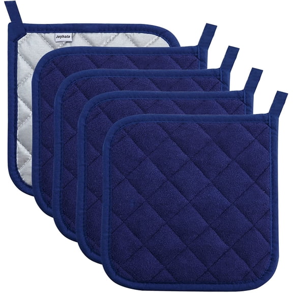 Pot Holders Clearance for Kitchen Heat Resistant Potholder, Hot Pads, Trivet for Cooking and Baking (5, Dark Blue)