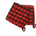 thumbnail image 1 of Pot Holders Cotton Made Heat Resistant Potholder Machine Washable Size 7" x 7" - Buffalo Plaid pattern (Red/Black) - { Pack Of 10 }, 1 of 3