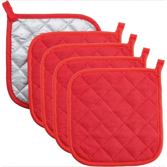 Pot Holders Cotton Made Machine Washable Heat Resistant Potholder, Pot Holder, Hot Pads, Cooking and Baking set of 5