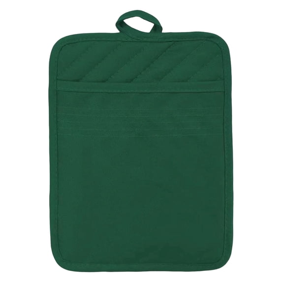 Pot Holders with Pocket,Cotton Hot Pads for Kitchen Counter Table,7 X 9 inch Pocket Pot Holders,Heat-Resistant Potholder,Multipurpose Hot Pads,Washable Oven Mitts,for Kitchen Baking Cooking,Green
