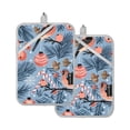 thumbnail image 1 of Pot Holders Set of 2 Heat Resistant 338℉ Kitchen Oven Gloves Potholder Cooking Baking Microwave Mitts Birds and Christmas Candy, 1 of 7