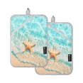 thumbnail image 1 of Pot Holders Set of 2 Heat Resistant 338℉ Kitchen Oven Gloves Potholder Cooking Baking Microwave Mitts Sea Starfish on Beach, 1 of 7
