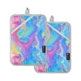 thumbnail image 1 of Pot Holders Set of 2 Heat Resistant 338℉ Kitchen Oven Gloves Potholder Cooking Baking Microwave Mitts Swirl Texture, 1 of 7