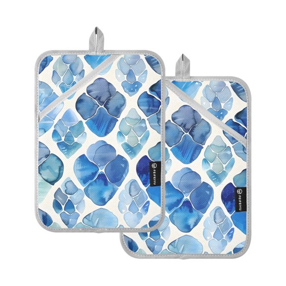 Pot Holders Set of 2 Heat Resistant 338 Kitchen Oven Gloves Potholder Cooking Baking Microwave Mitts Watercolor Tortoise Shell