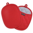 thumbnail image 1 of Pot Holders Sets of 2, Silicone Hot Pads for Kitchen,Heat Resistant Oven Mitts Pads with Pockets Non Slip Grip, Large Potholders,Trivets for Cooking, Baking,Red, 1 of 9