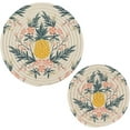 thumbnail image 1 of Pot Holders Trivets Set Cotton Potholders Set, Set of 2, Summer Tropical Pineapple Hot Pot Trivets One 9.45 Inch and One 7 Inch for Kitchen Pans Bowl Teapot, 1 of 7
