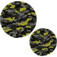 thumbnail image 1 of Pot Holders Trivets Set Cotton Potholders Set, Set of 2, Yellow Grey Camouflage Hot Pot Trivets One 9.45 Inch and One 7 Inch for Kitchen Pans Bowl Teapot, 1 of 7