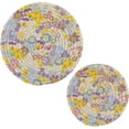 thumbnail image 1 of Pot Holders Trivets Set Pure Cotton Potholders Set, Set of 2, Blooming Flowers Hot Pot Trivets One 9.45 Inch and One 7 Inch for Kitchen Pans Bowl Teapot, 1 of 7