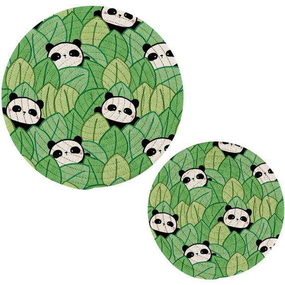 Pot Holders Trivets Set Pure Cotton Potholders Set, Hot Pads Set of 2, Cute Panda Hot Pot Trivets One 9.45 Inch and One 7 Inch