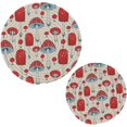 thumbnail image 1 of Pot Holders Trivets Set Pure Cotton Potholders Set, Hot Pads Set of 2, Red Mushroom Hot Pot Trivets One 9.45 Inch and One 7 Inch Home Decor Gifts, 1 of 7