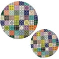 thumbnail image 1 of Pot Holders Trivets Set Pure Cotton Potholders Set, Hot Pads Set of 2, Talavera Tile Bohemian Pattern Hot Pot Trivets One 9.45 Inch and One 7 Inch, 1 of 7