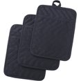 thumbnail image 1 of Pot Holders and Oven Mitts 7" X 9" Heat Resistant Cotton Pocket Pot Holder Set Feature of Non Slip Kitchen Hot Pad Oven Mitts, 3-Pack (Mood Indigo), 1 of 13
