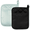 thumbnail image 1 of Pot Holders for Kitchen - 2 Pack: 1 Soft Blue, 1 Black - 9x7 in, 1 of 1