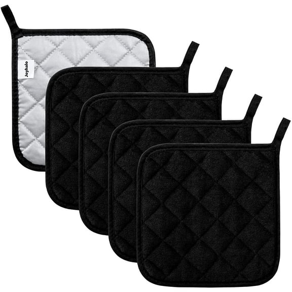 Pot Holders for Kitchen Heat Resistant Potholder, Potholder Clearance, Hot Pads for Kitchen, Trivet for Cooking and Baking (5,Black)