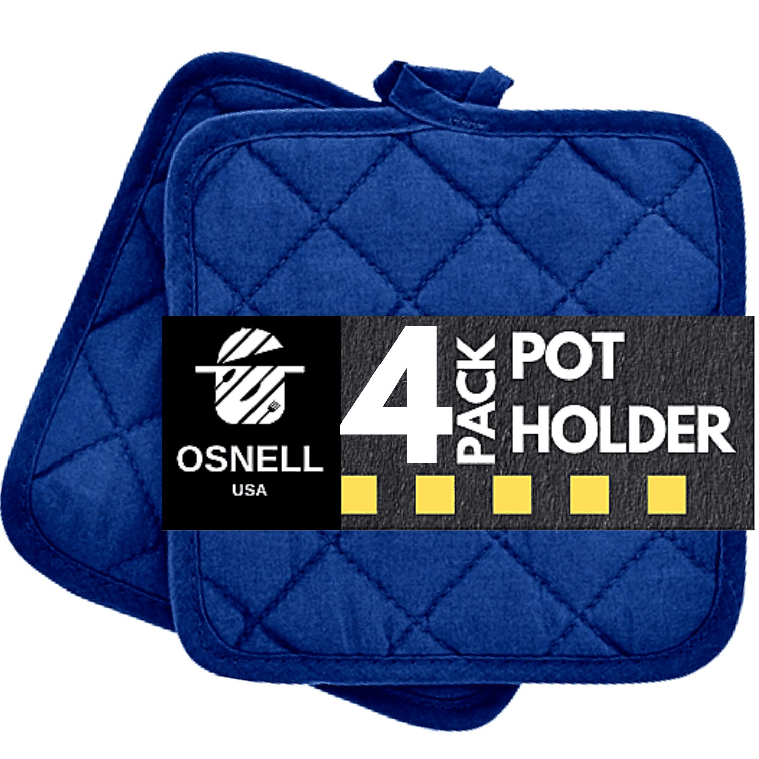 Pot Holders for Kitchen Pack of four (4) units Navy Blue Perfect
