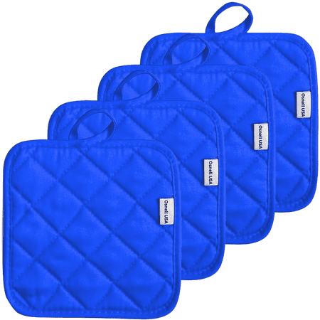 Pot Holders for Kitchen - Pack of four (4) units - Navy Blue - Perfect for Trivets for hot dishes