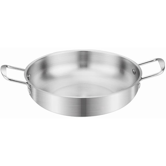 Pot for Korean Ramen and Hot Pot, 7.1-Inch Stainless Steel Double Handle Soup Pot, Professional Grade Seafood Dry Pot for Desktop Cooking and Instant Noodles, Gold or Silver, 1pc