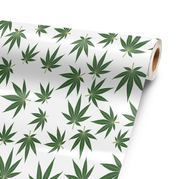 Pot Leaves Green 48” x 52” Vinyl Wrap Sheet for large or custom items | 3M wrap DIY to custom gear of all types and sizes, including vehicles, boats, appliances, furniture, atv’s, golf