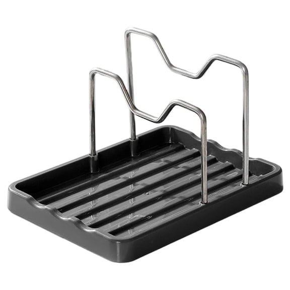 Pot Lid Holder While Cooking,2 In 1 Pot Lid Holder & Spoon Rest for Kitchen Counter,Plastic Pot Lid organizer and Spoon Rest with Tray,Kitchen Pot Cover organizer for Countertop,(B,5.9x7.87 in)