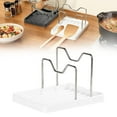 thumbnail image 1 of Pot Lid Holder, Lid Holder While Cooking, Spoon Rest with Pot Lid Holder, Pot Lid Organizer with 2 Racks, 2 in 1 Pot Lid Holder & Spoon Rest for Kitchen Counter, Space Saving Pot Cover Rack, 1 of 7